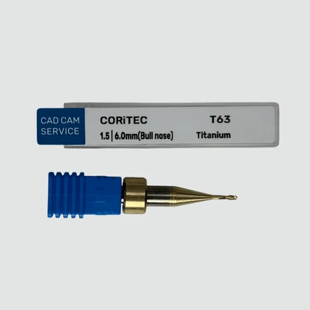 Фреза T63 для CORiTEC - 1.5 мм, 6.0 мм цанга (Bull nose) Ti/CoCr - CAD/CAM-СЕРВИС