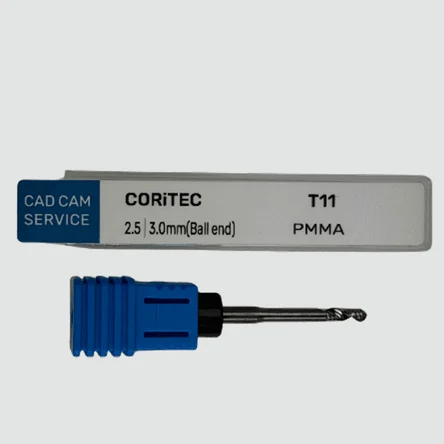 Фреза Т11 для CORiTEC  - 2.5 мм, 3.0 мм цанга (Ball end) PMMA - CAD/CAM-СЕРВИС