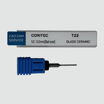 Фреза T22 для CORiTEC - 1.0 мм, 3.0 мм цанга (Ball end) Glass Ceramic - CAD/CAM-СЕРВИС