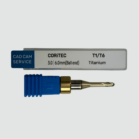 Фреза Т1/Т6 для CORiTEC - 3.0 мм, 6.0 мм цанга (Ball end) Ti/CoCr - CADCAM-Service
