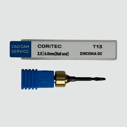 Фреза Т13 для CORiTEC - 2.5 мм, 6.0 мм цанга (Ball end) Zr DC - CAD/CAM-СЕРВИС