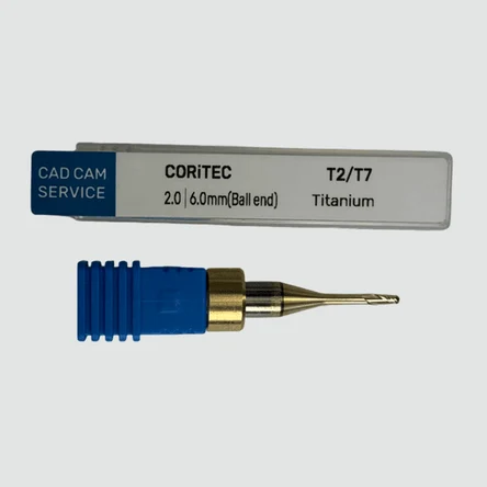 Фреза Т2/Т7 для CORiTEC - 2.0 мм, 6.0 мм цанга (Ball end) Ti/CoCr - CADCAM-Service
