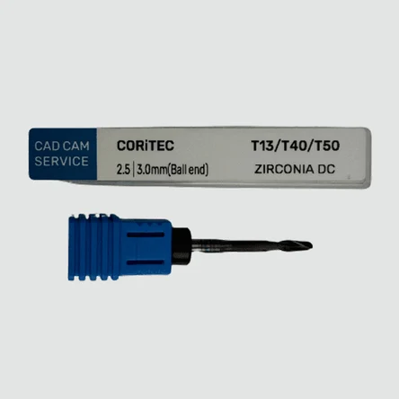 Фреза Т13/T40/T50 для CORiTEC - 2.5 мм, 3.0 мм цанга (Ball end) Zr DC - CAD/CAM-СЕРВИС