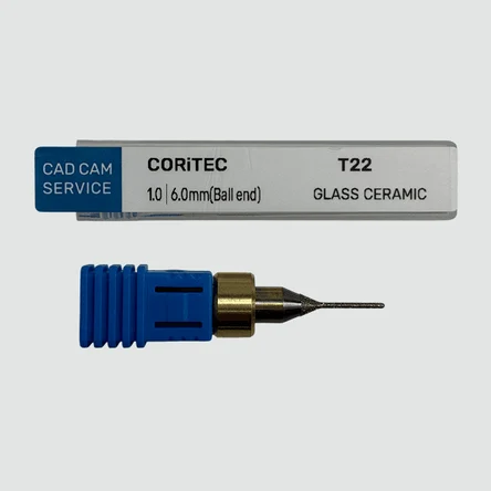 Фреза T22 для CORiTEC - 1.0 мм, 6.0 мм цанга (Ball end) Glass Ceramic - CAD/CAM-СЕРВИС